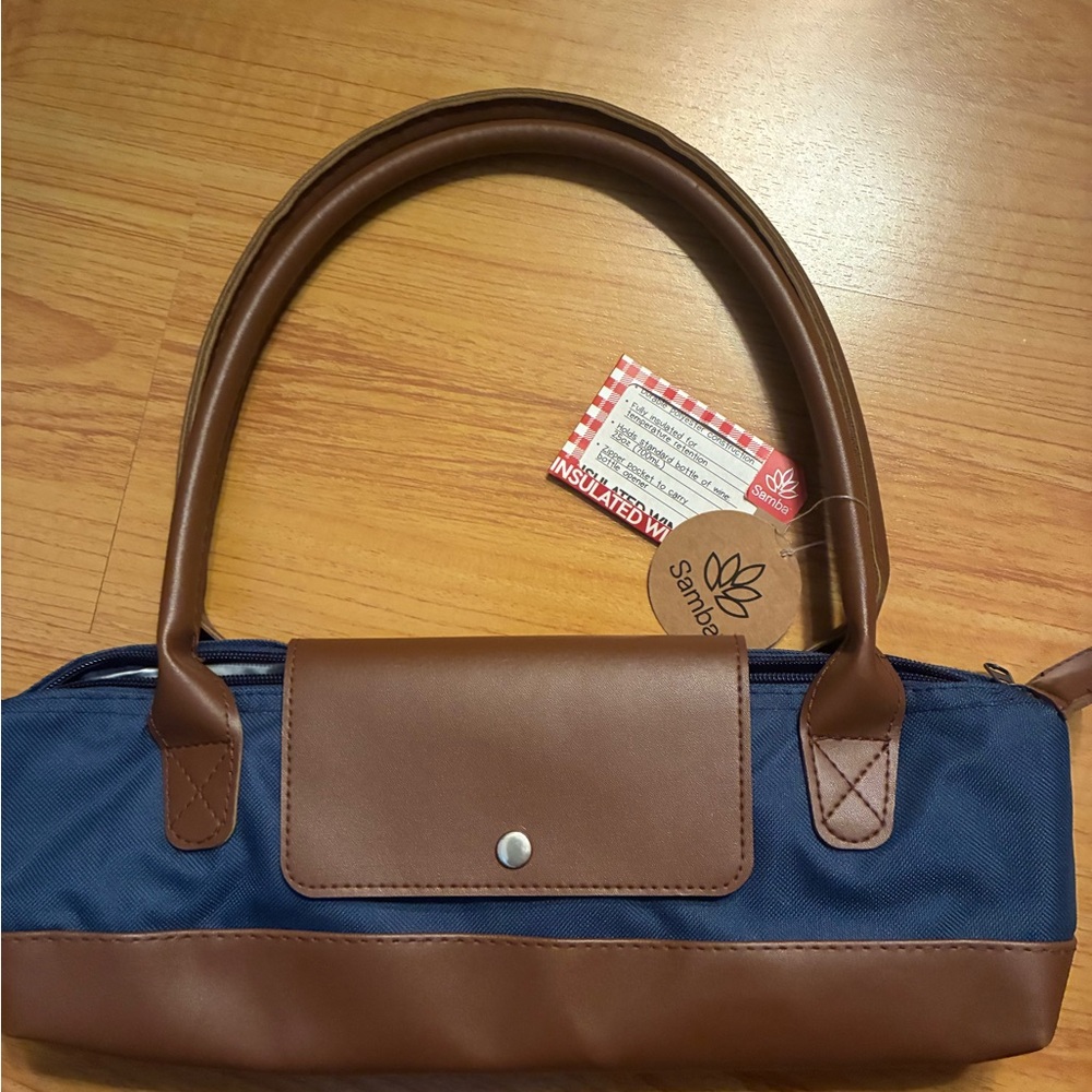 Blue and Brown Women's Bag